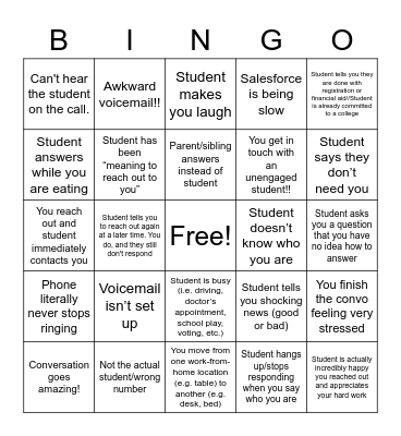3/24 Call Party Bingo Card