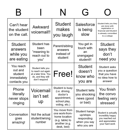 3/24 Call Party Bingo Card