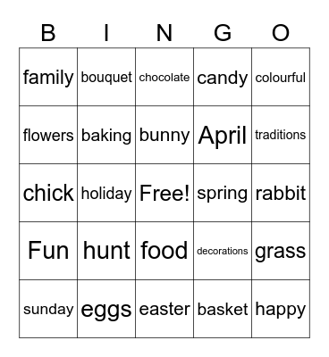 Easter Bingo Card