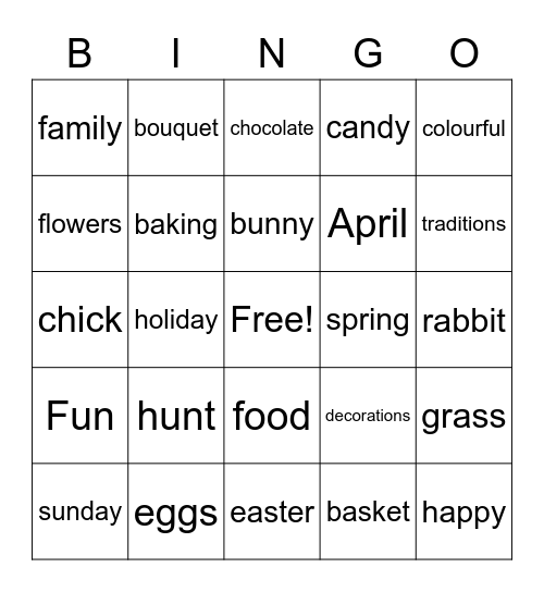 Easter Bingo Card