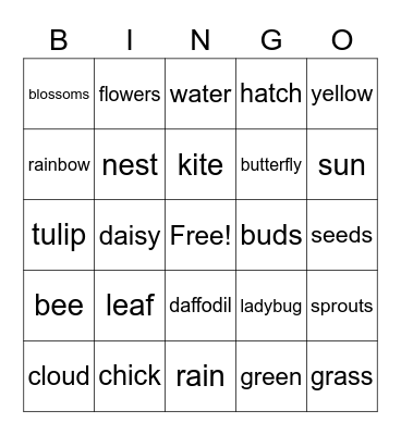 Spring Bingo Card