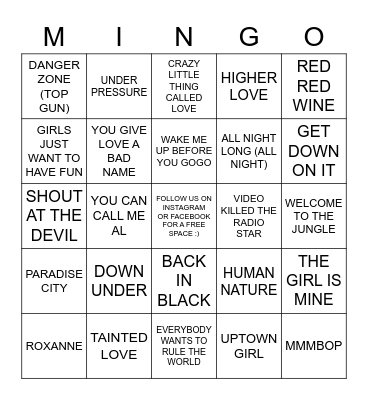 MINGO AT THE CHAMBER R3 Bingo Card