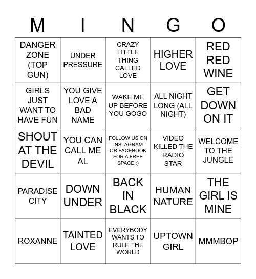 MINGO AT THE CHAMBER R3 Bingo Card