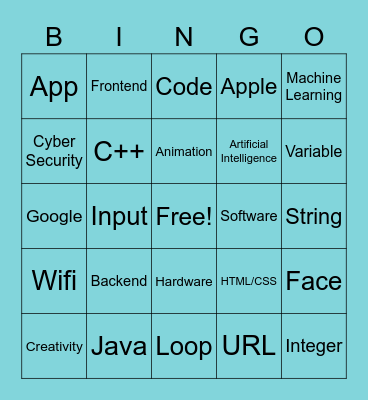 Computer Science Game Day Bingo! Bingo Card