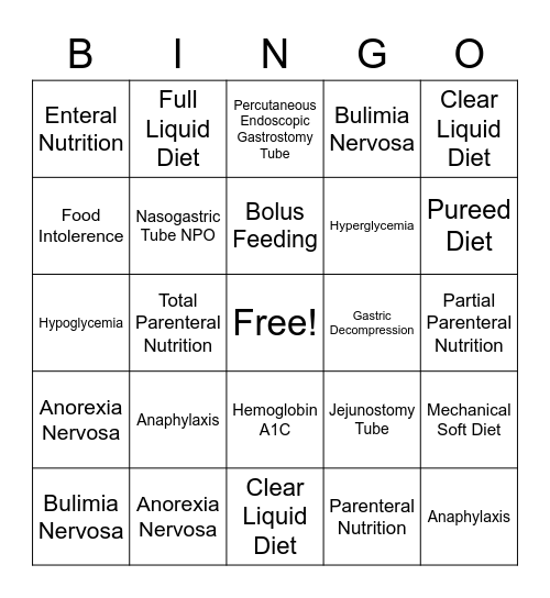 NF Ch 24 Bingo Card