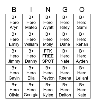 FTK BINGO Card