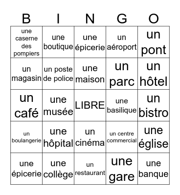La Ville Bingo Card