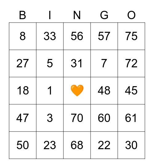 Homedeluxe Bingo Card Bingo Card