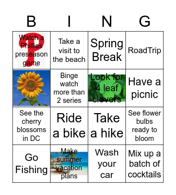 Spring Things! Bingo Card