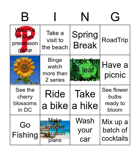 Spring Things! Bingo Card