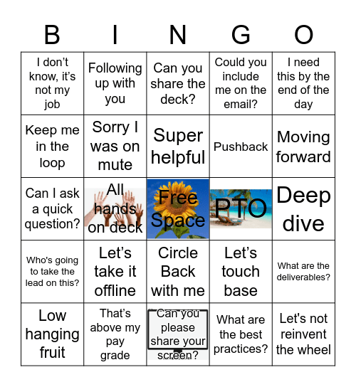 Virtual Meeting Lingo Bingo Card