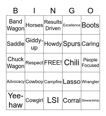 LSI WESTERN CAMPAIGN Bingo Card