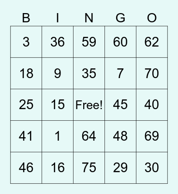 Justin Avestruz Bingo Card