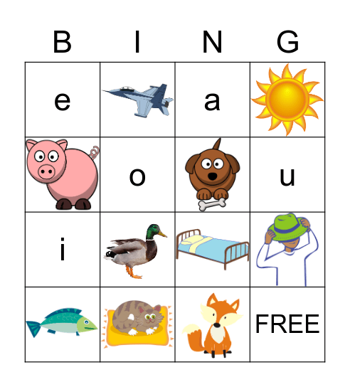 Vowel Bingo Card