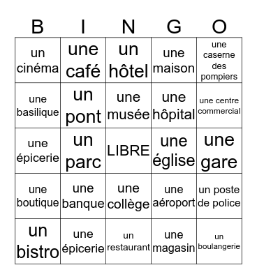 La Ville Bingo Card