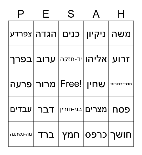 פאסעובר בינגו Bingo Card