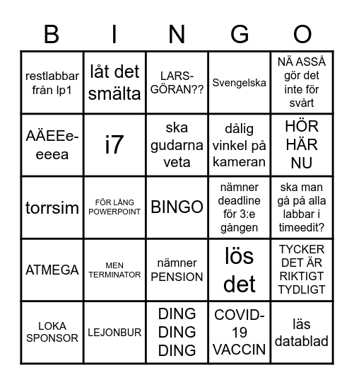 EITA15 Bingo Card