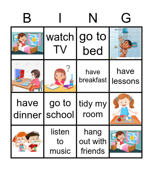 Everyday activities Bingo Card