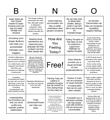 Parent Group Bingo Card