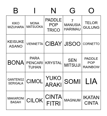 3WP Bingo Card