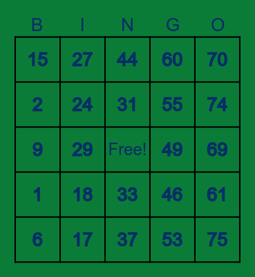 Roi Flores-10058813 Bingo Card