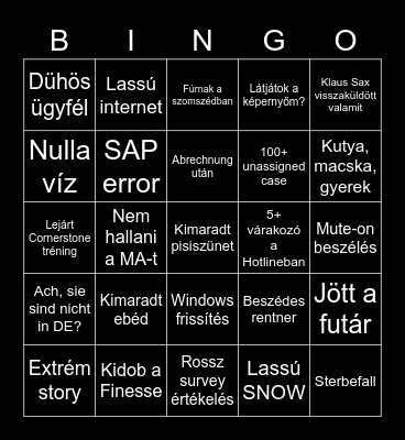 People Support Team Bingo Card