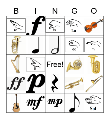 Musical Review Bingo Card