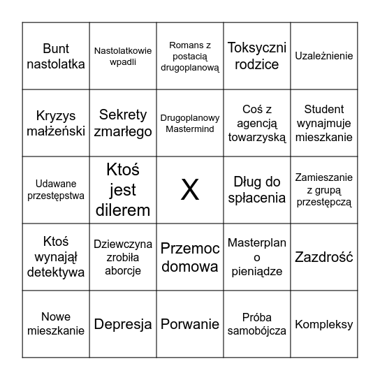 Ukryta Prawda Bingo Card