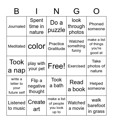 BC2M Wellness Bingo Card