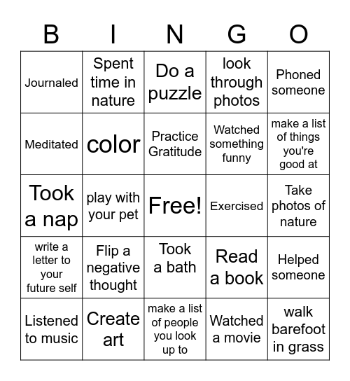 BC2M Wellness Bingo Card