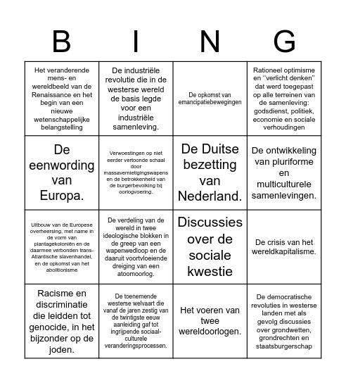 KA BINGO a Bingo Card