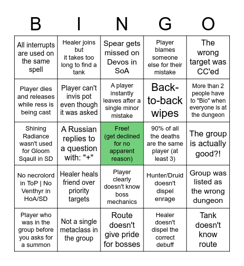 PuGlife Bingo Card