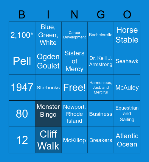 Salve Regina BINGO Card