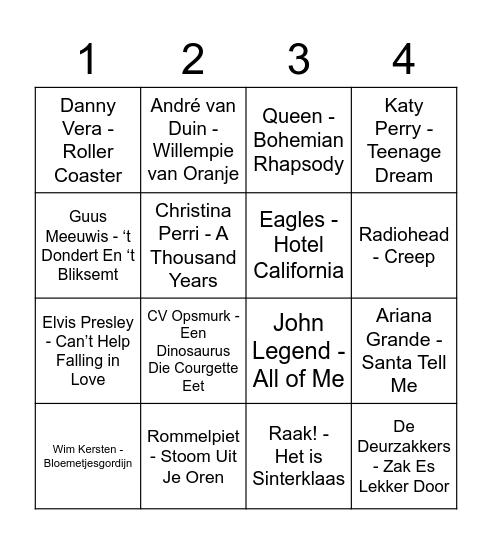 Feestdagen Bingo Card