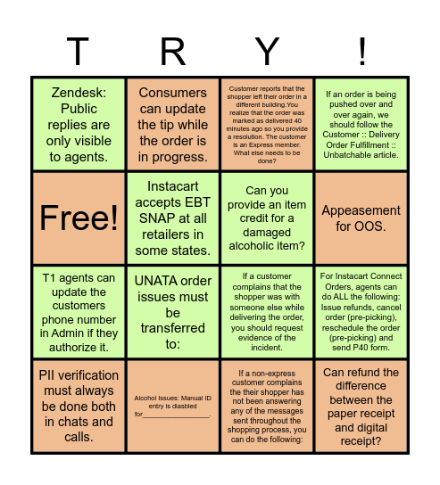 Recap! Bingo Card