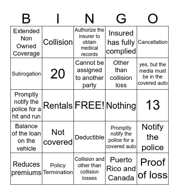 Chapter 4 Bingo Card