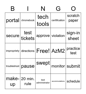 AzM2 Bingo Card