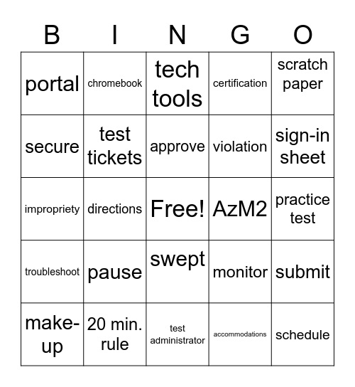 AzM2 Bingo Card