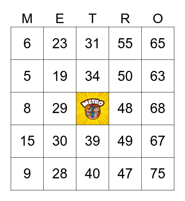 Easter with Metro! Bingo Card