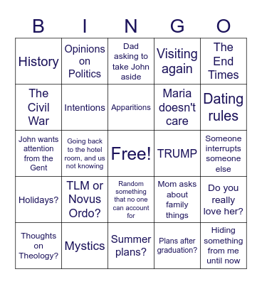 Birthday randomness... Bingo Card