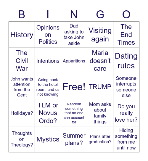 Birthday randomness... Bingo Card