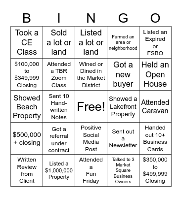 Spring into Summer Bingo Card
