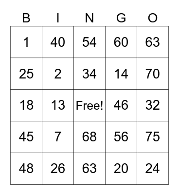 Prescila Beatriz De Guzman Bingo Card