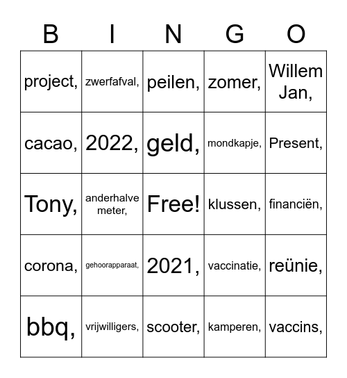 World Servants Bingo Card