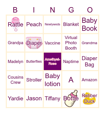 Baby Nozil's SIP AND SEE BINGO Card