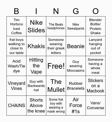 Lockwood Bingo Card