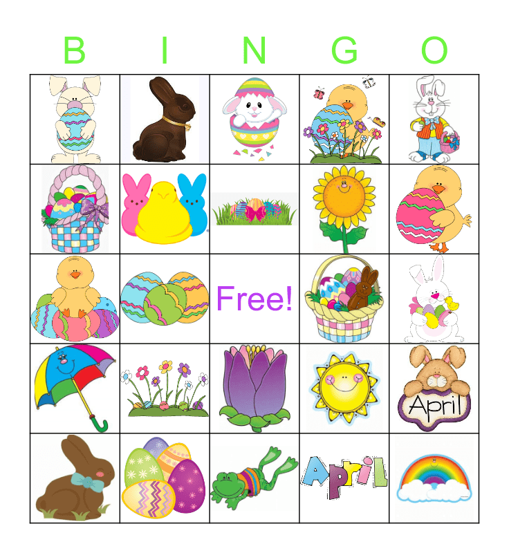 Happy Easter Bingo Card