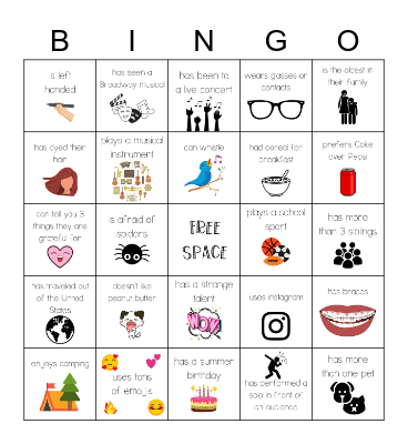 Find Someone Who... Bingo Card
