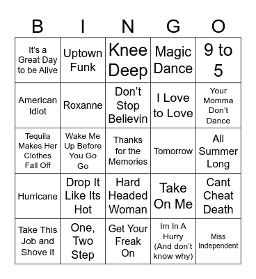Bingo 51 Bingo Card
