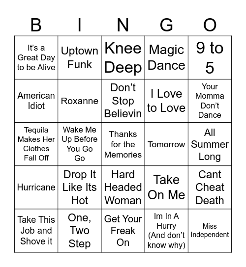 Bingo 51 Bingo Card